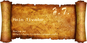 Hein Tivadar névjegykártya